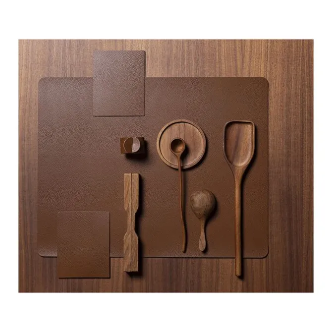 Finesse Skin Natur Pebble placemat 40 x 46 cm leer Elephant