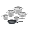 Fissler Original-Profi Collection pannenset met steelpan, Adamant koekenpan en RVS deksels 6-delig