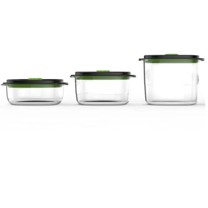 FoodSaver Fresh 2.0 vershouddozenset 700 ml + 1,2 liter + 1,8 liter kunststof
