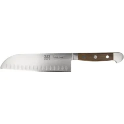 Güde Alpha Oak Santokumes met kuiltjes 18 cm eikenhout