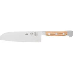 Güde Alpha Olive Santoku mes 18 cm messenstaal bruin