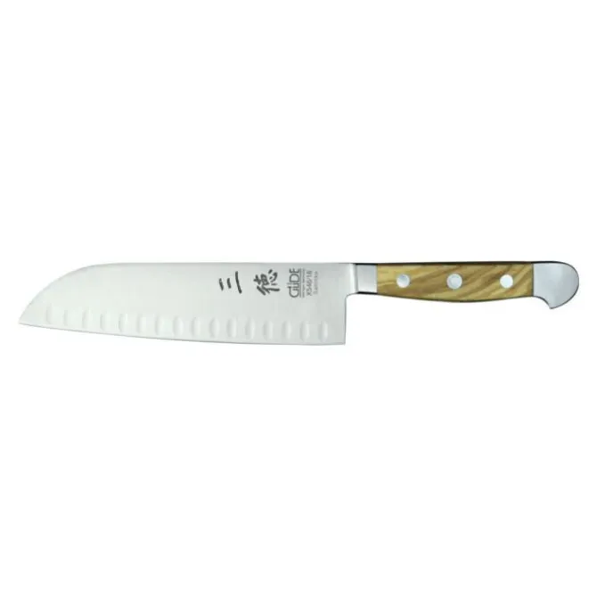 Güde Alpha Olive santoku met kuiltjes 18 cm messenstaal
