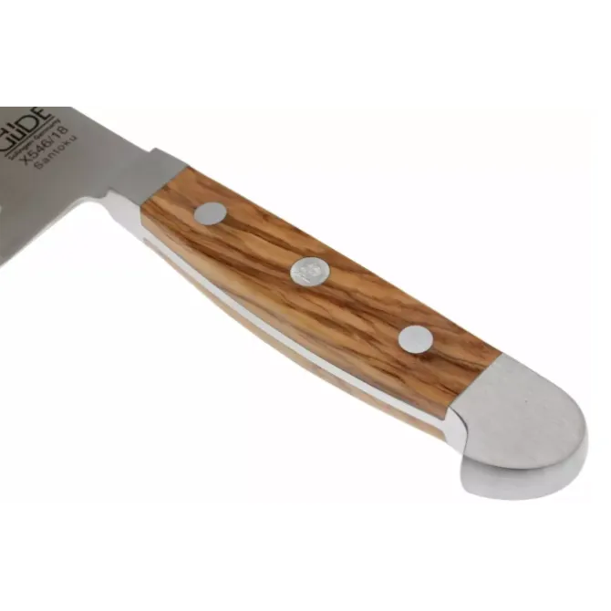 Güde Alpha Olive santoku met kuiltjes 18 cm messenstaal