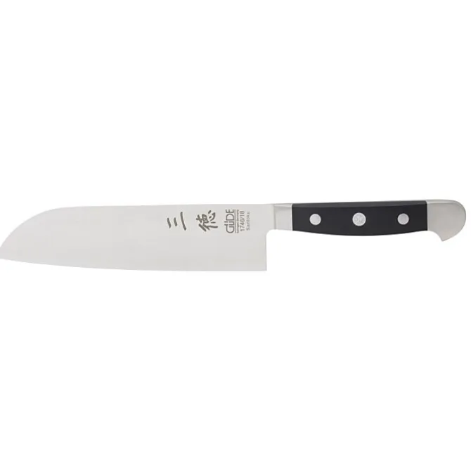 Güde Alpha Santoku mes 18 cm messenstaal zwart
