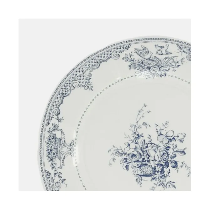 Gien Les Dépareillées Fleurs dessertbord ø 23 cm keramiek blauw