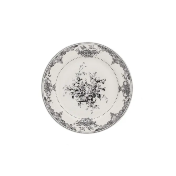 Gien Les Dépareillées Fleurs onderzetter 12,8 cm keramiek crème-zwart