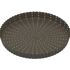 Gobel geperforeerde geribbelde taartvorm rond ø 26 cm staal bruin