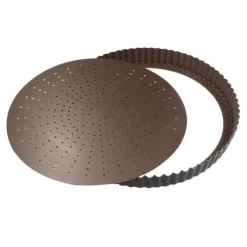 Gobel geperforeerde quichevorm laag ø 26 cm staal bruin