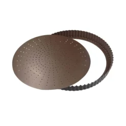 Gobel geperforeerde quichevorm laag ø 22 cm staal bruin