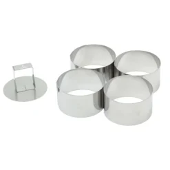 Gobel kookringset met stamper rechthoekig 9 x 3,5 cm rvs glans 5-delig