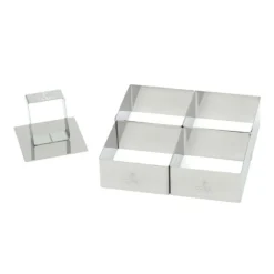 Gobel kookringset met stamper vierkant 7 cm rvs glans 5-delig
