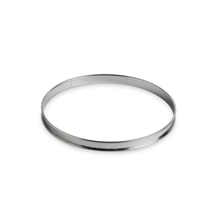 Gobel lage open taartring met rolranden ø 16 cm rvs