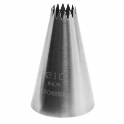 Gobel spuitmond fijne kartel 14 tandjes 10 mm rvs