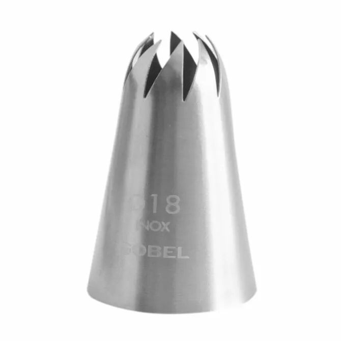 Gobel spuitmond geknepen kartel 10 tanden 21 mm rvs