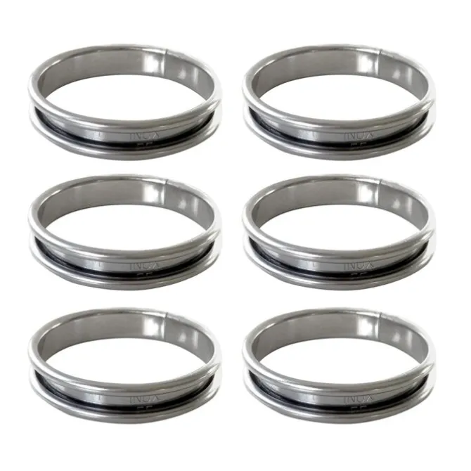 Gobel taartringen 5,5 x 1,2 cm rvs set van 6