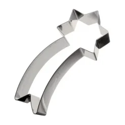 Gobel vallende ster uitsteekvorm 10 x 3,5 cm h 1,5 cm rvs