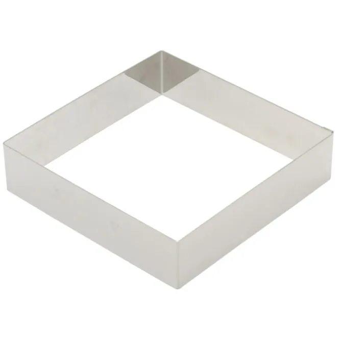 Gobel vierkante taartring 18 cm rvs glans