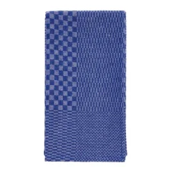 Grubentuch theedoek geblokt 50 x 100 cm linnen/katoen blauw