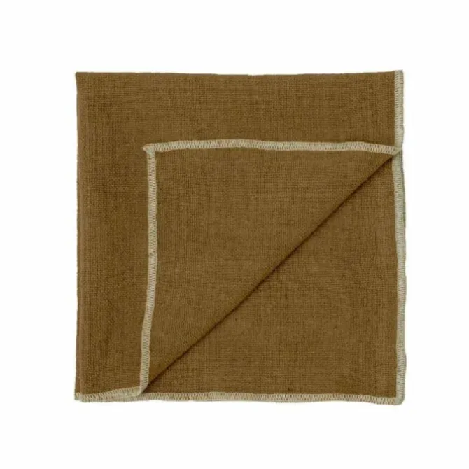 Haomy Corte servet 40 x 40 cm linnen goudkleurig