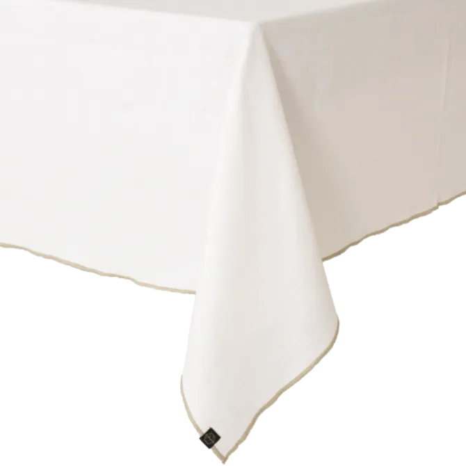 Haomy Corte tafelkleed 160 x 300 cm linnen/katoen Wit