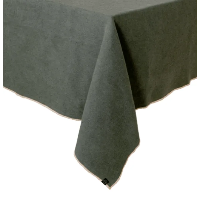 Haomy Corte tafelkleed 160 x 250 cm linnen/katoen Duifgrijs