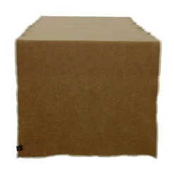 Haomy Corte tafelloper 48 x 160 cm linnen goudkleurig