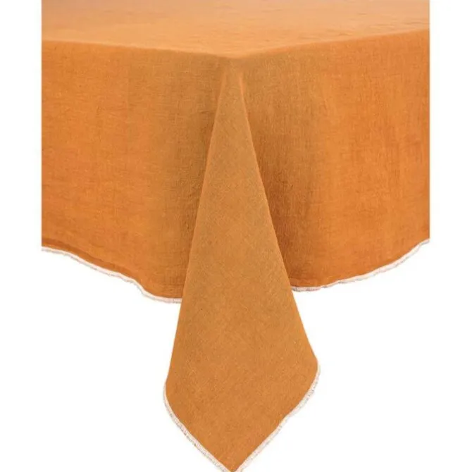 Haomy Venise tafelkleed 160 x 160 cm linnen karamel