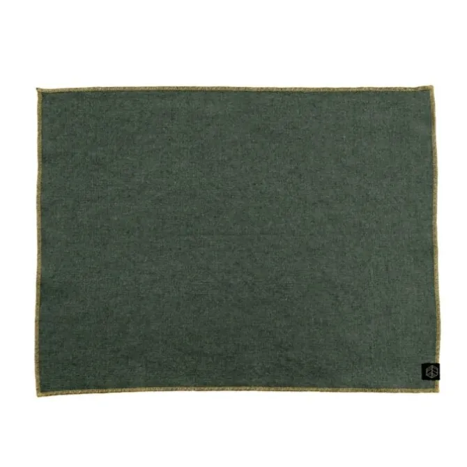 Haomy Verone placemat 35 x 45 cm kakigroen met bruine rand