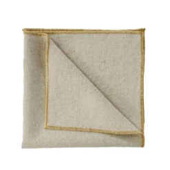 Haomy Verone servet 40 x 40 cm linnen goudkleurig