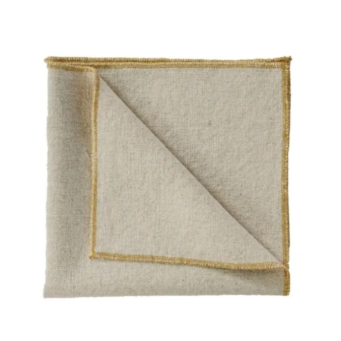 Haomy Verone servet 40 x 40 cm linnen goudkleurig