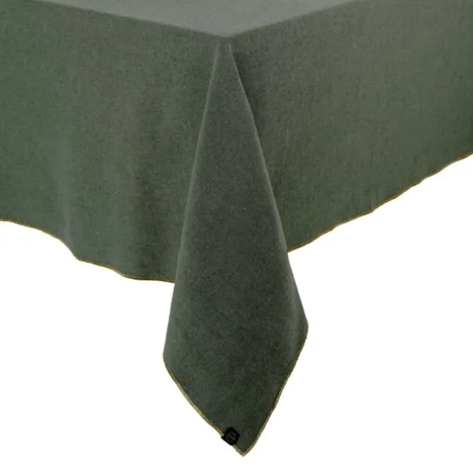 Haomy Verone tafelkleed 160 x 250 cm linnen kakigroen