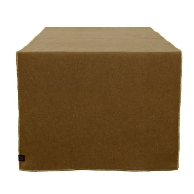 Haomy Verone tafelloper 48 x 160 cm linnen goudkleurig
