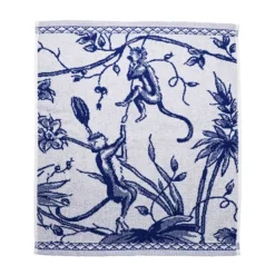 Heinen Delfts Blauw Aapjes handdoek