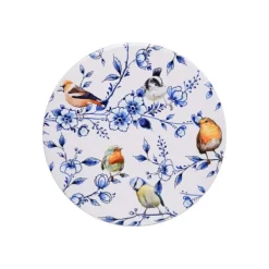 Heinen Delfts Blauw Bosvogels pannenonderzetter 18 cm
