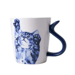 Heinen Delfts Blauw Kattenstaart ontdekken mok 300 ml kerami