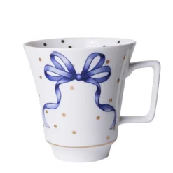 Heinen Delfts Blauw Kerstengel Strik theemok