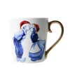 Heinen Delfts Blauw Kuspaar Kerst mok