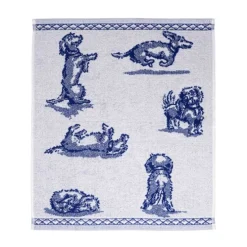 Heinen Delfts Blauw Teckel Nhaan handdoek