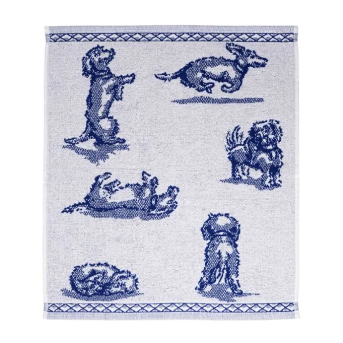 Heinen Delfts Blauw Teckel Nhaan handdoek