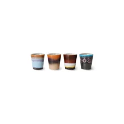 HK Living ACE7239 Solar ristrettomok 80 ml aardewerk 4-delig