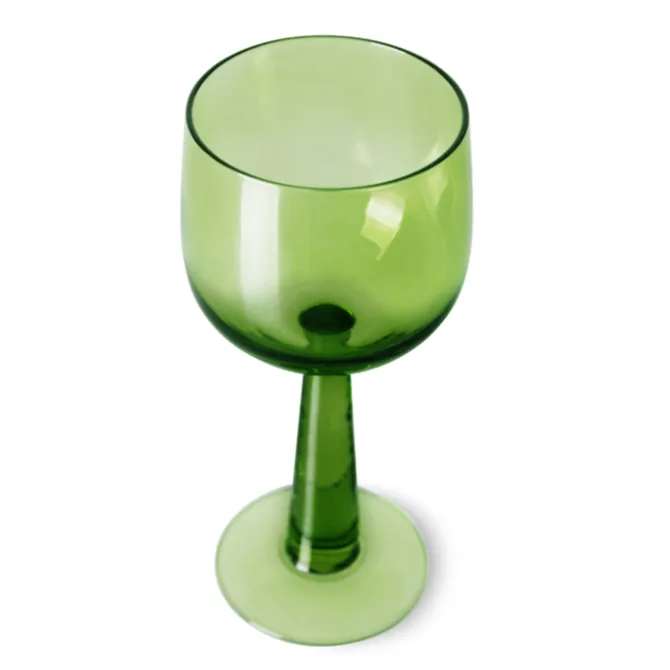 HK Living AGL4470 The Emeralds wijnglas lang 200 ml glas groen 4 stuks