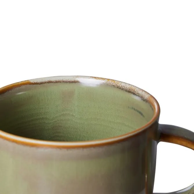 HK Living Chef Ceramics ACE7162 mok 9 cm aardewerk Moss Green