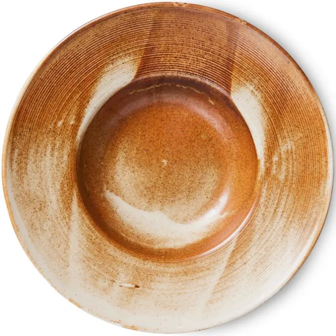 HK Living Chef Ceramics ACE7137 pastabord ø 28,5 cm aardewerk Rustic Cream/Brown