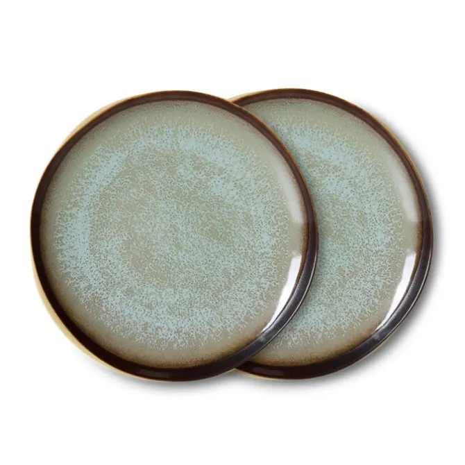 HK Living KST0210 Contrast side plate ø 22 cm aardewerk 2 st