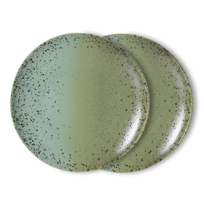 HK Living KST0207 Fleck dinerbord ø 27,5 cm aardewerk 2 stuk