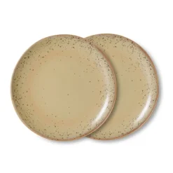 HK Living KST0213 Grit side plate ø 22 cm aardewerk 2 stuks