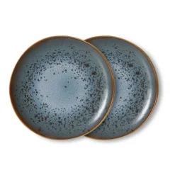 HK Living KST0211 Mineral side plate ø 22 cm aardewerk 2 stu