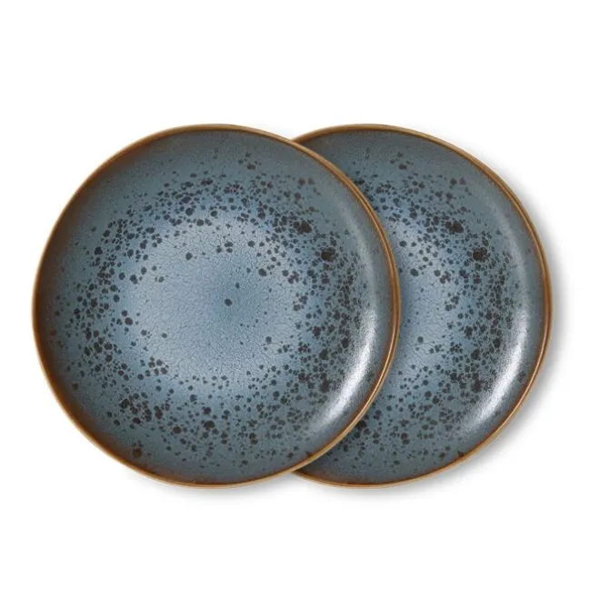 HK Living KST0211 Mineral side plate ø 22 cm aardewerk 2 stu