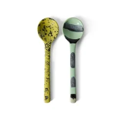 HK Living KST0221 Mines serveerlepel 23,5 cm aardewerk 2-delig