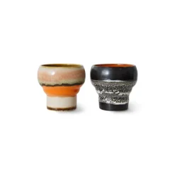 HK Living 70's ACE7267 Basalt Lungo mok 200 ml aardewerk 2-delig